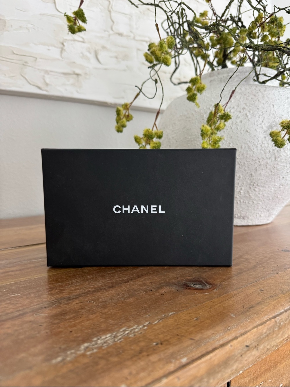CHANEL Black Accessory Box with White Logo